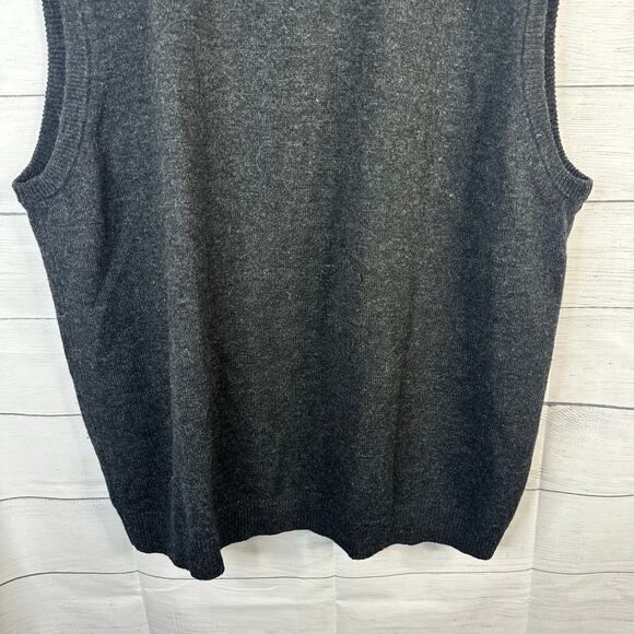 Woolovers Mens size XXL Wool Grandpa Sweater Vest Gray Button Front Academia - Picture 6 of 9